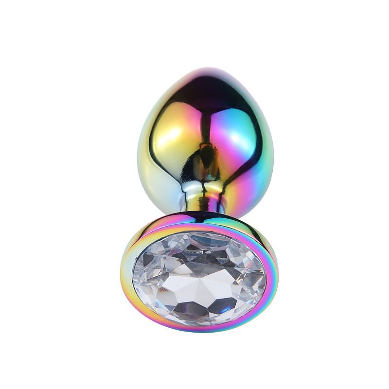 Plug Anal de Aço com Pedra de Cristal - Tamanho P - Rosa