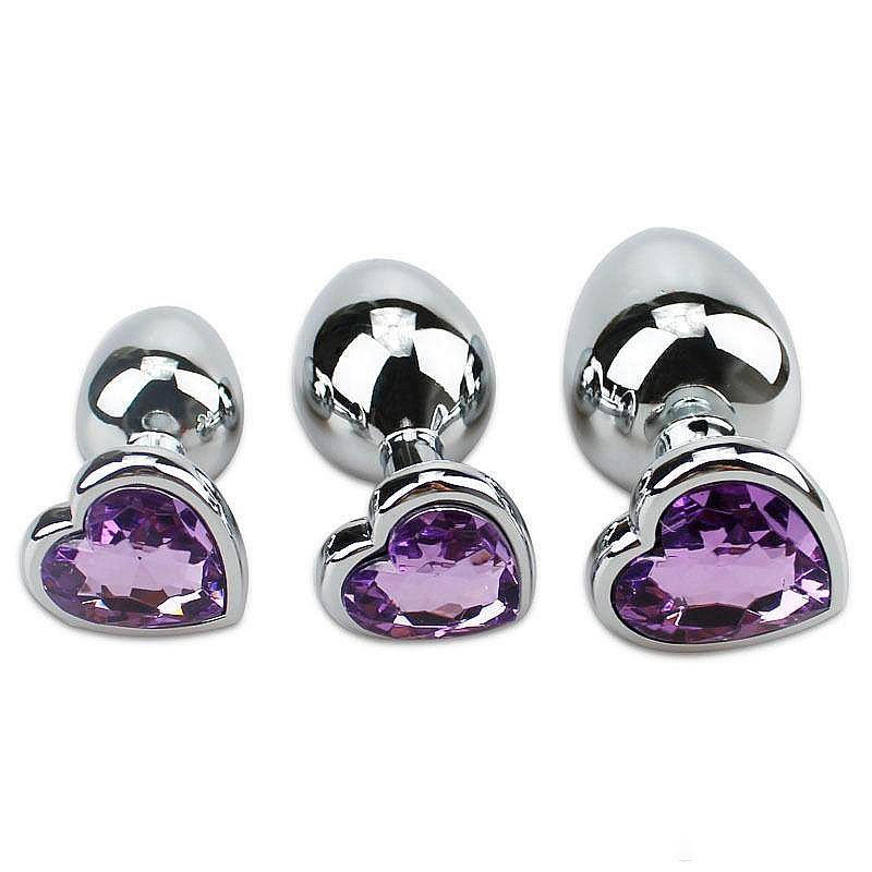Plug Anal de Aço - Formato de Coração - Tamanho G - Azul Céu