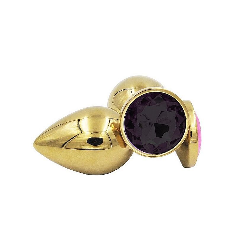 Plug Anal de Aço - Redondo Dourado - Tamanho G - Preto