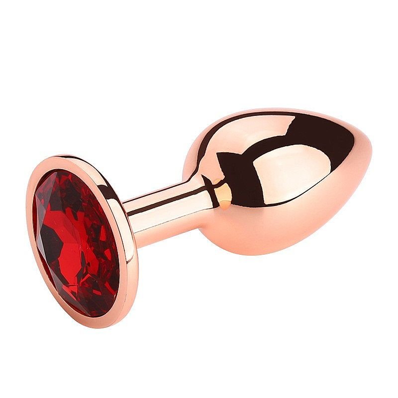 Plug Anal de Aço Rose com Cristal Brilhante - Tamanho G