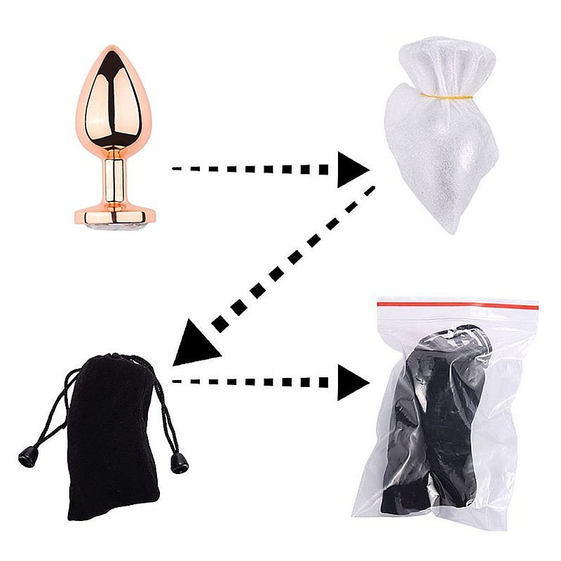 Plug Anal de Aço Rose com Cristal Brilhante - Tamanho M