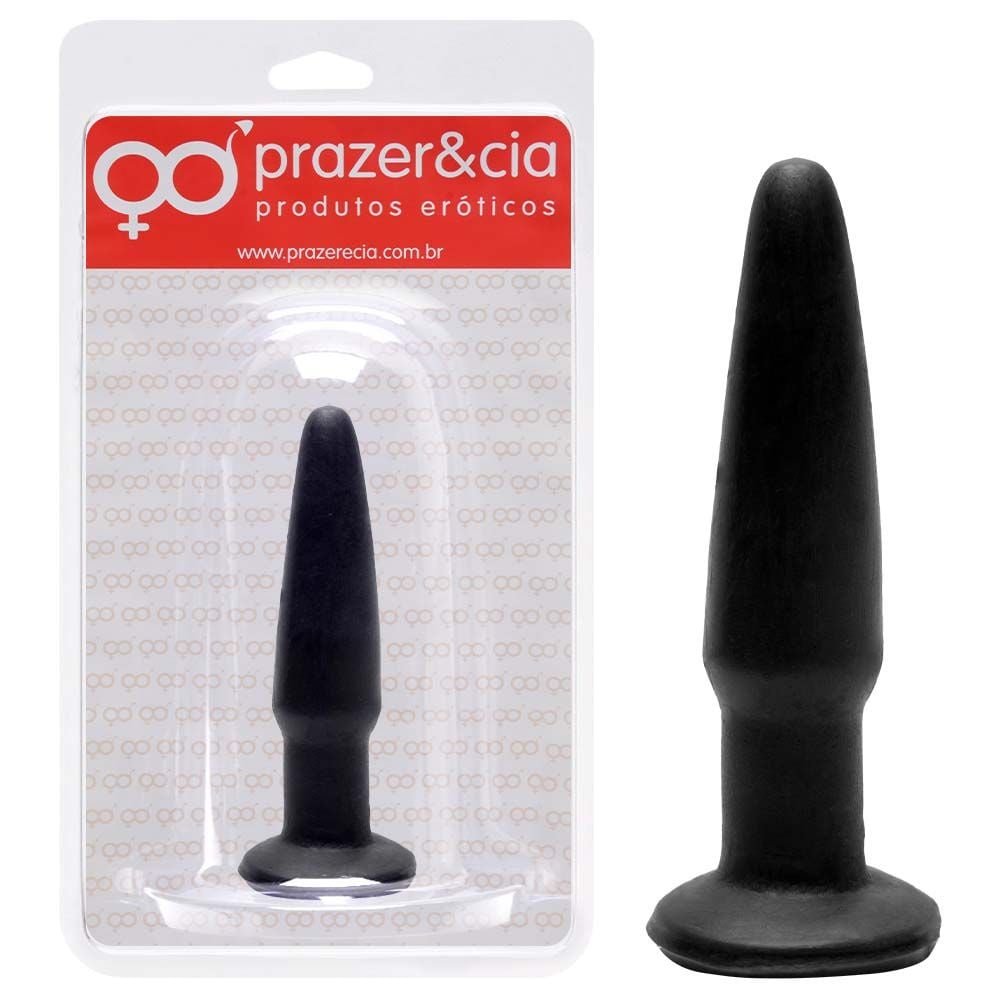 Plug Anal De Borracha Maciça 11 X 2,5cm Prazer E Cia