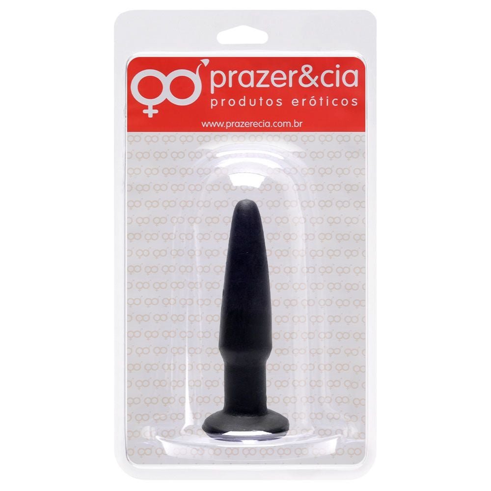 Plug Anal De Borracha Maciça 11 X 2,5cm Prazer E Cia
