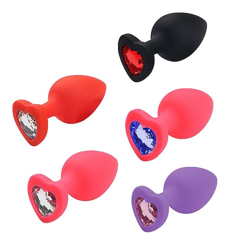 Plug Anal de Coração em Silicone - Tamanho M