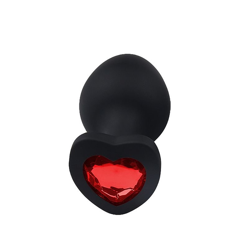 Plug Anal de Coração em Silicone - Tamanho M