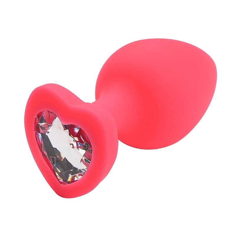 Plug Anal de Coração em Silicone - Tamanho M