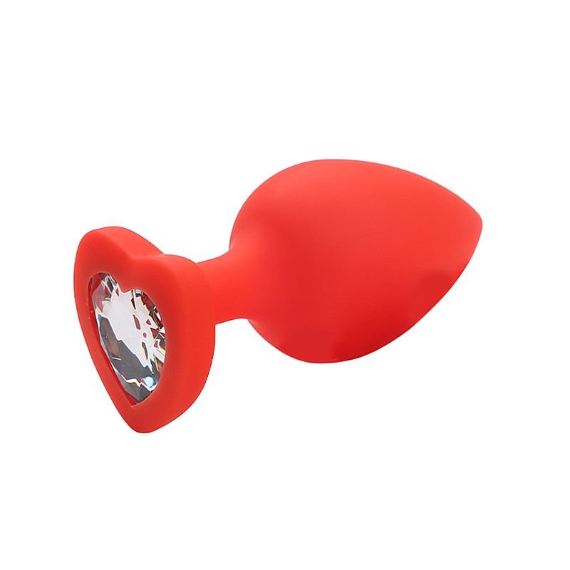 Plug Anal de Coração em Silicone - Tamanho M