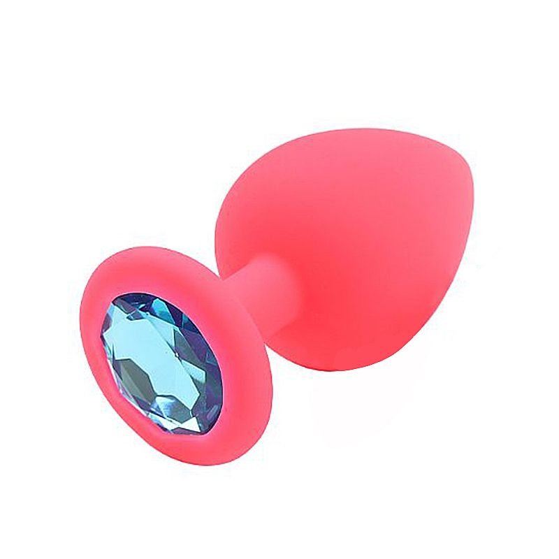Plug Anal de Silicone - Tamanho G - Roxo+Pedra DR