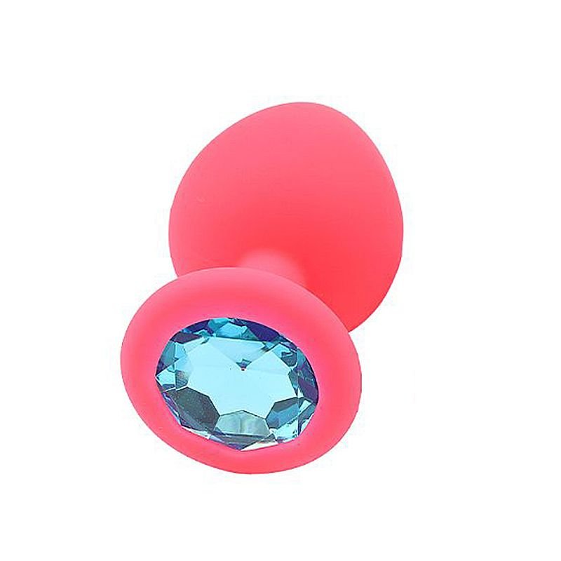 Plug Anal de Silicone - Tamanho G - Roxo+Pedra DR