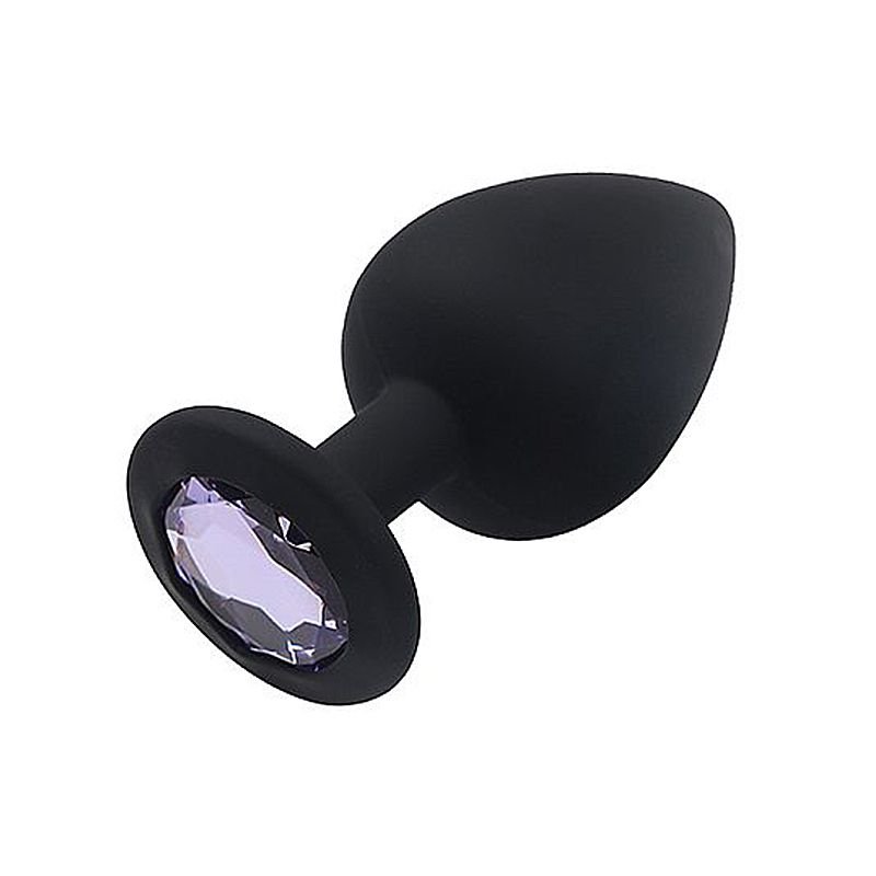 Plug Anal de Silicone - Tamanho G - Roxo+Pedra DR