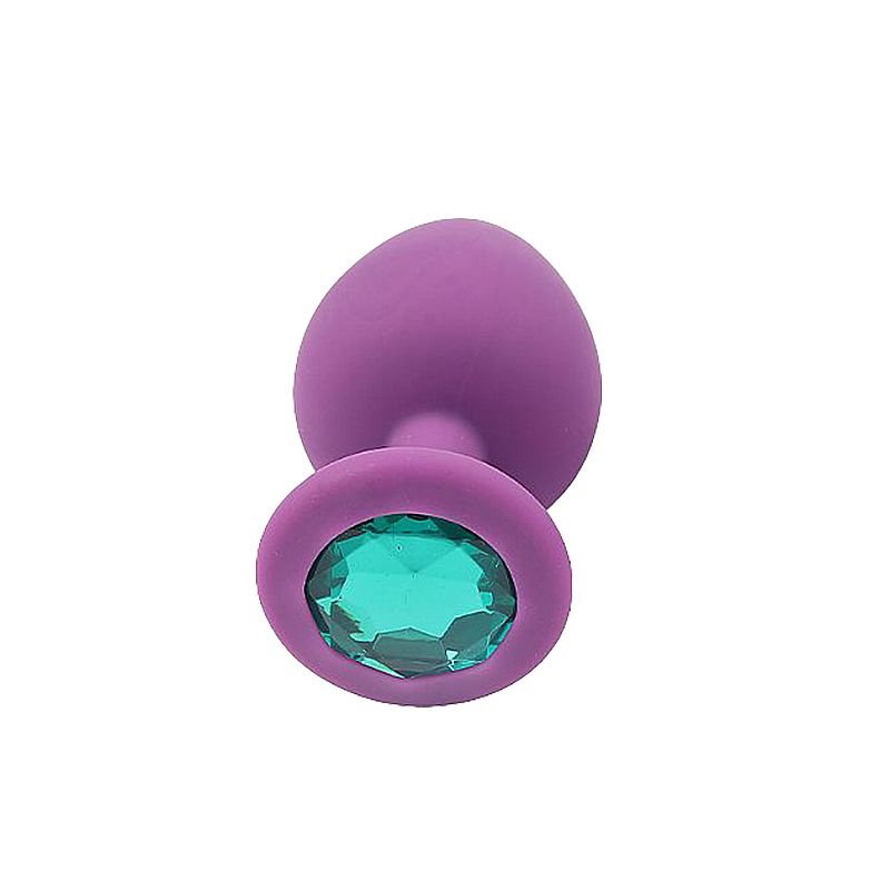 Plug Anal de Silicone - Tamanho M - Preto+Pedra RS