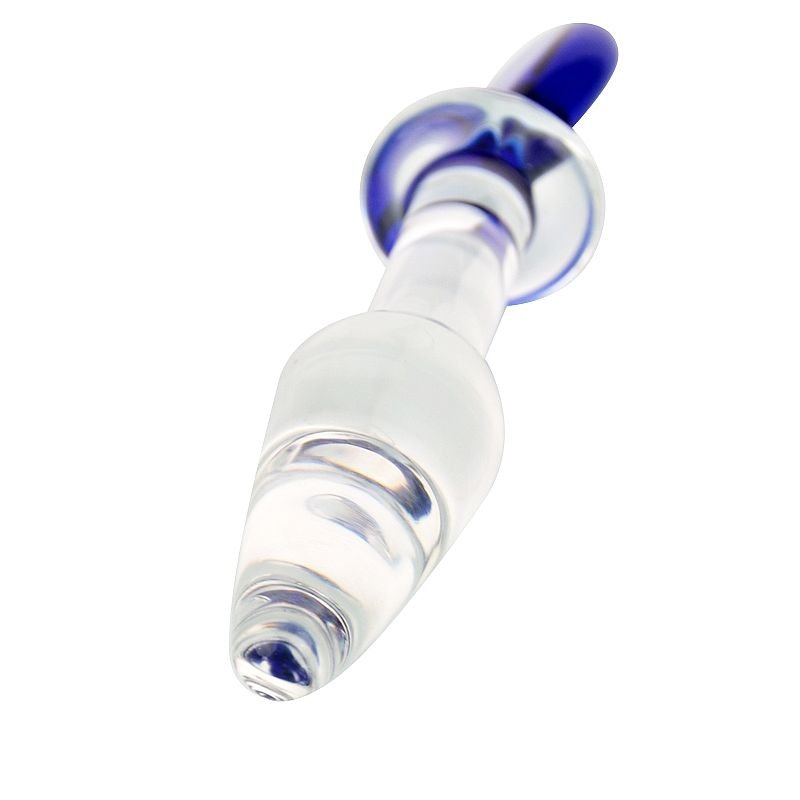 Plug Anal de Vidro com Base de Coração - 14,5 x 2,5 cm