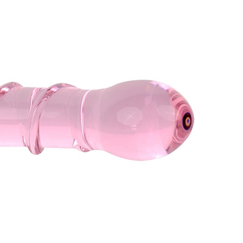 Plug Anal de Vidro com Linha em Espiral - 17,0 x 2,4 cm