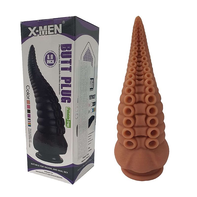 Plug Anal - Dildo Bege com Ventosa - 23,3 X 8,0 cm