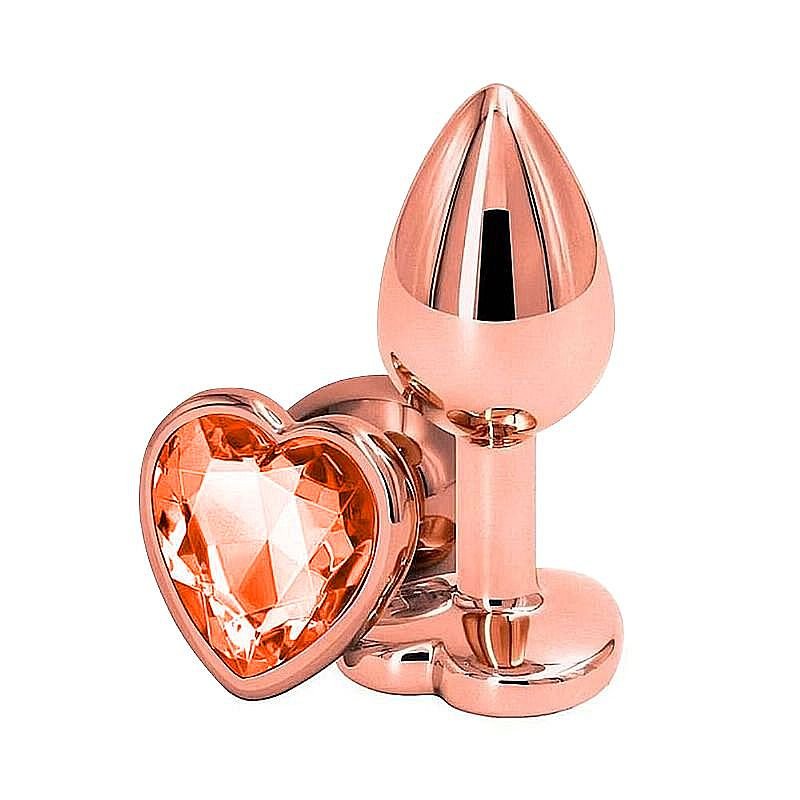 Plug Anal em Aço Formato de Coração - ROSE - Tamanho G