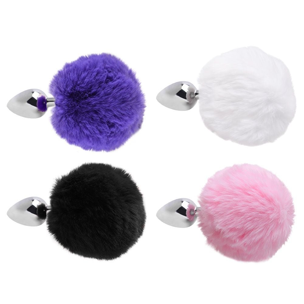 Plug Anal Em Metal 5,5 X 2,6cm Com Pompom Vipmix