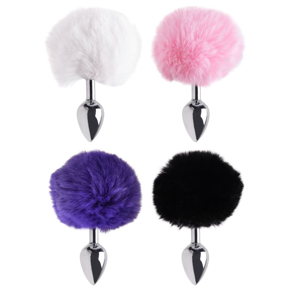 Plug Anal Em Metal 5,5 X 2,6cm Com Pompom Vipmix