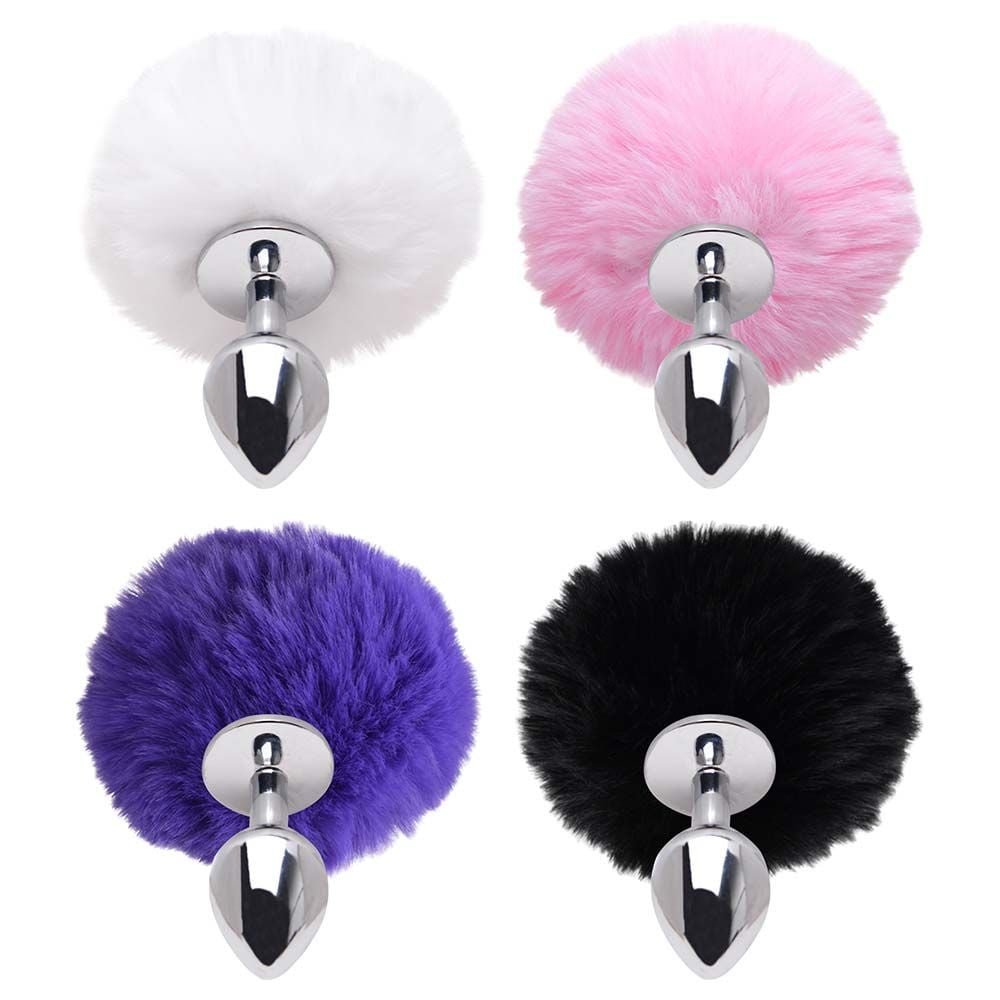 Plug Anal Em Metal 5,5 X 2,6cm Com Pompom Vipmix