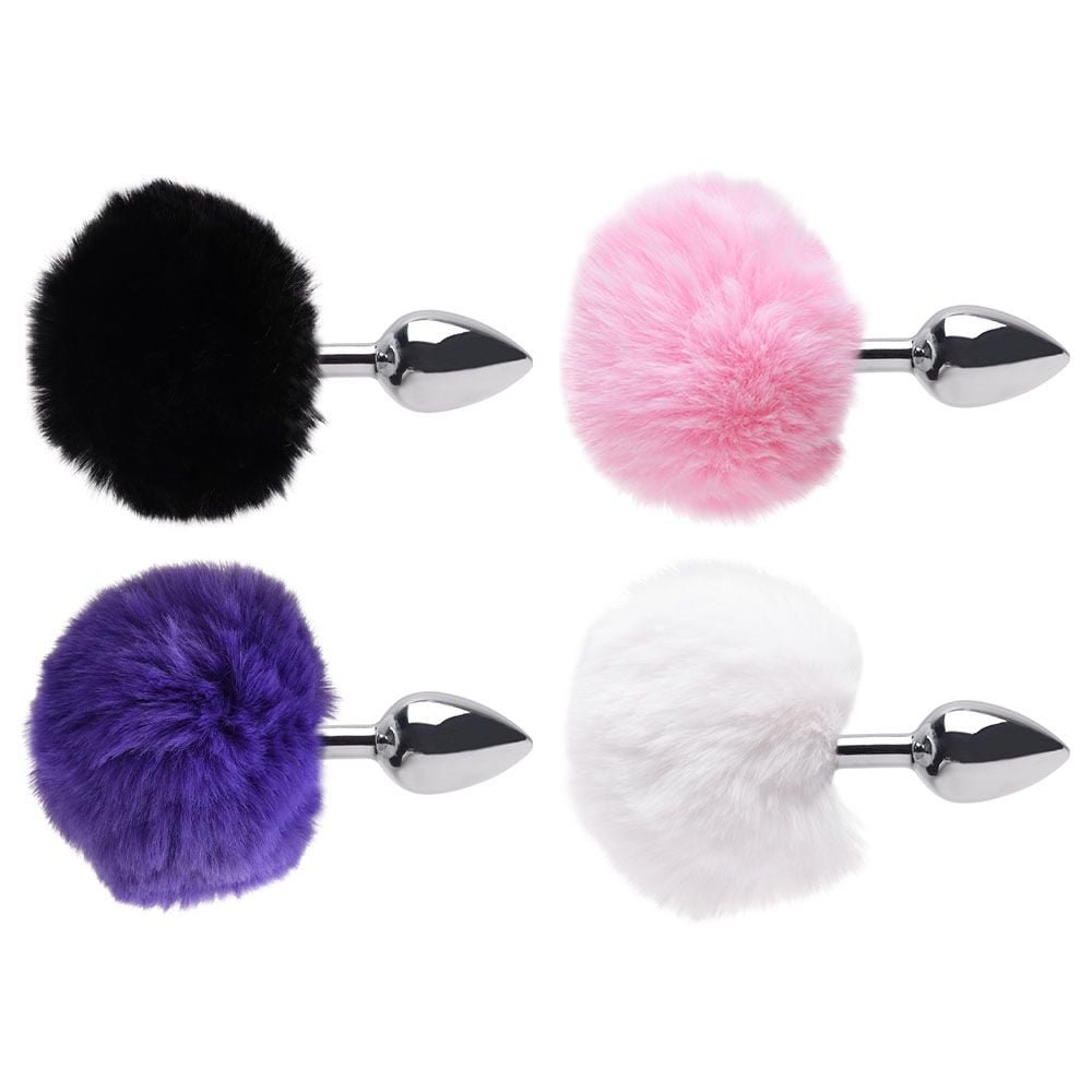 Plug Anal Em Metal 5,5 X 2,6cm Com Pompom Vipmix