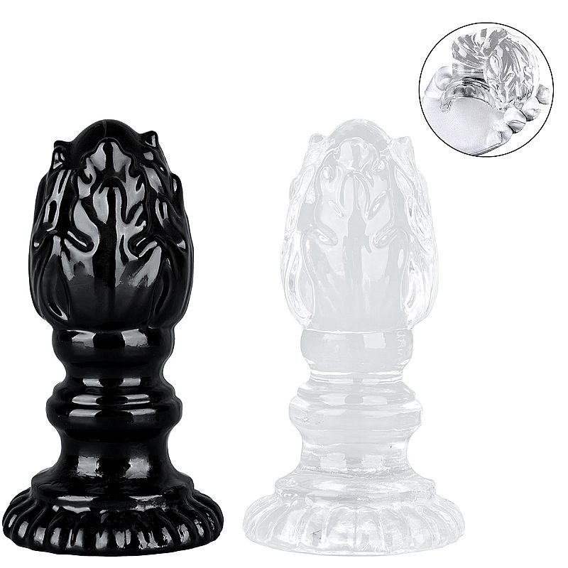 Plug Anal em Silicone / Com textura - 13,0x4,5cm - Preto