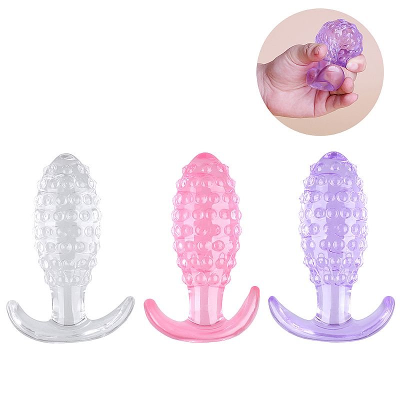 Plug Anal em Silicone / Com Textura de Bolinha - 9,0x3,0cm - Rosa