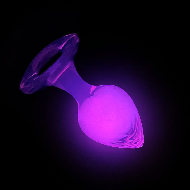 Plug Anal em Silicone Fluorescente Tamanho M - 9,6 x 3,9