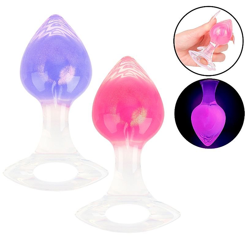 Plug Anal em Silicone Fluorescente Tamanho M - 9,6 x 3,9