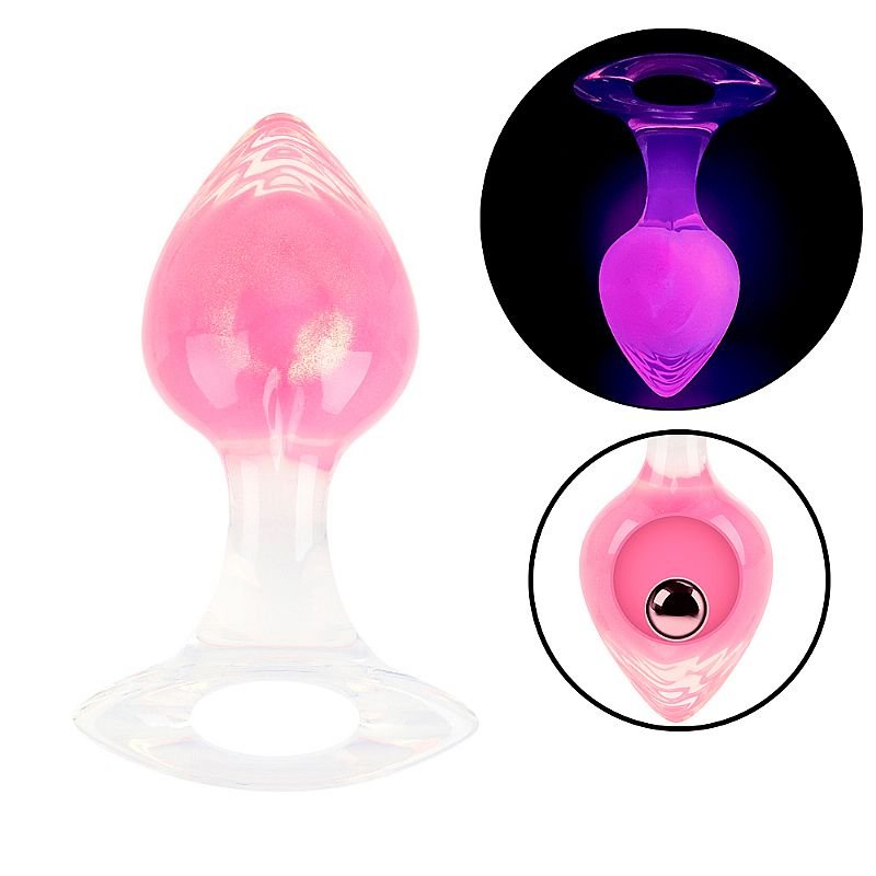 Plug Anal em Silicone Fluorescente Tamanho M - 9,6 x 3,9