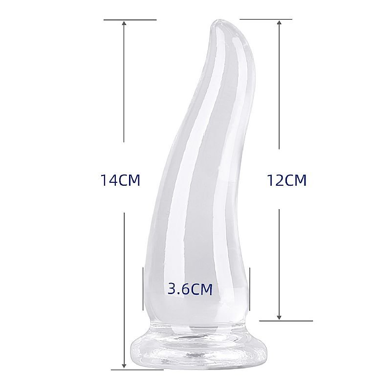 Plug Anal em Silicone - Formato de Cone - 14,0x3,6cm - Transparente