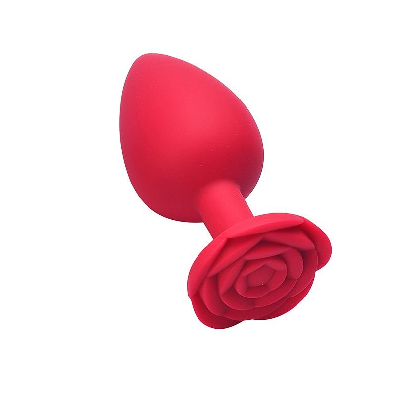 Plug Anal em silicone - Formato de Rosa - Tamanho G - 10,0x4,0
