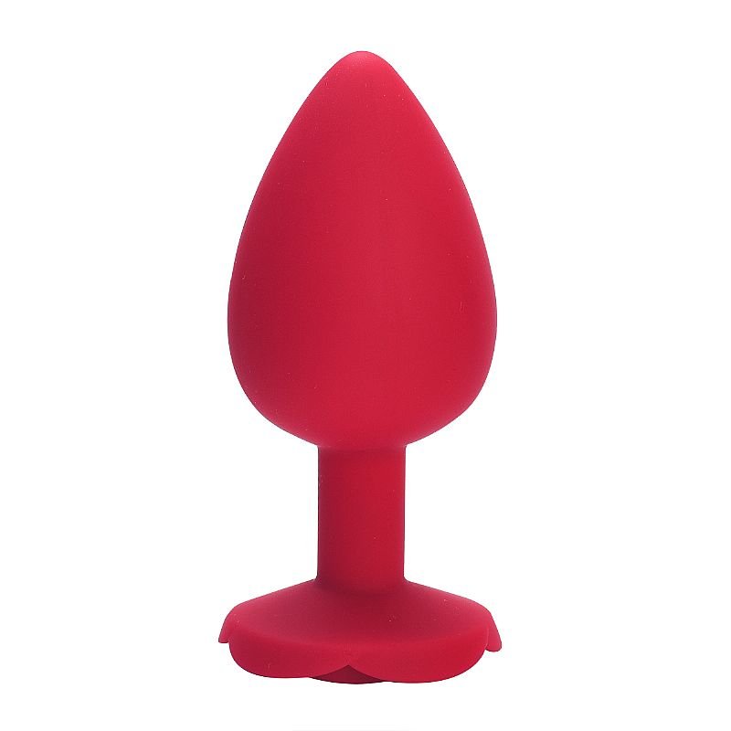 Plug Anal em silicone - Formato de Rosa - Tamanho G - 10,0x4,0