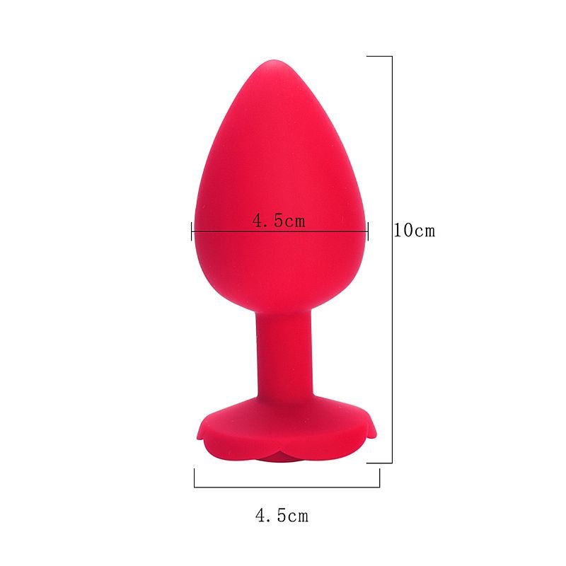 Plug Anal em silicone - Formato de Rosa - Tamanho G - 10,0x4,0
