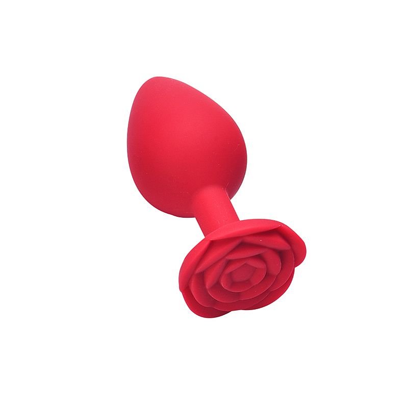 Plug Anal em silicone - Formato de Rosa - Tamanho M - 8,5x3,5