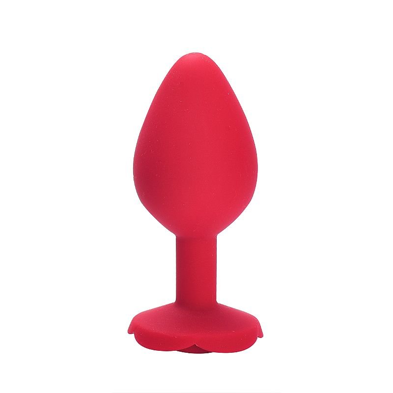 Plug Anal em silicone - Formato de Rosa - Tamanho M - 8,5x3,5