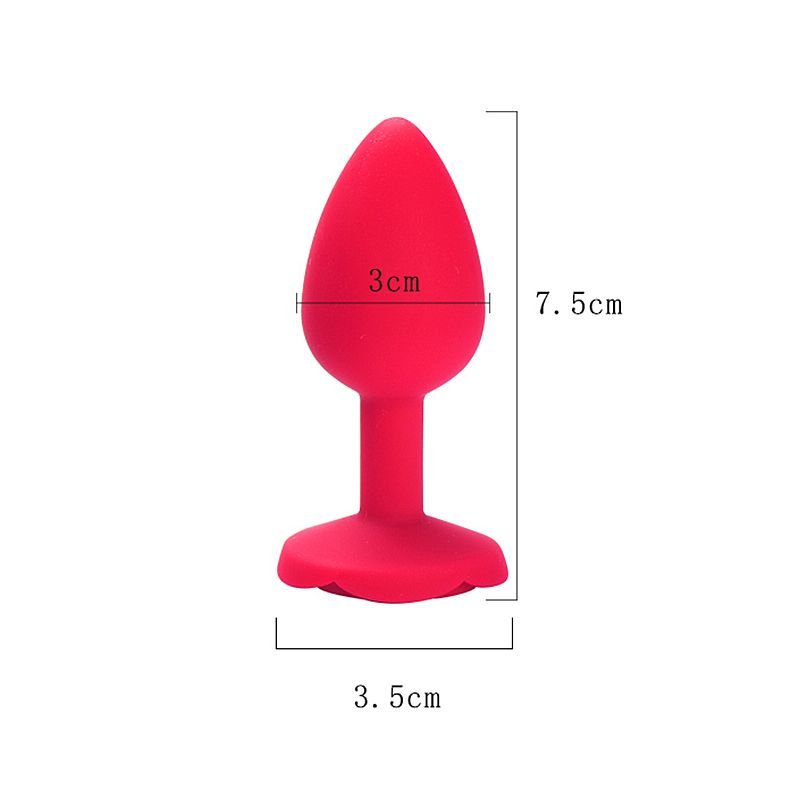 Plug Anal em silicone - Formato de Rosa - Tamanho P - 7,0x2,5