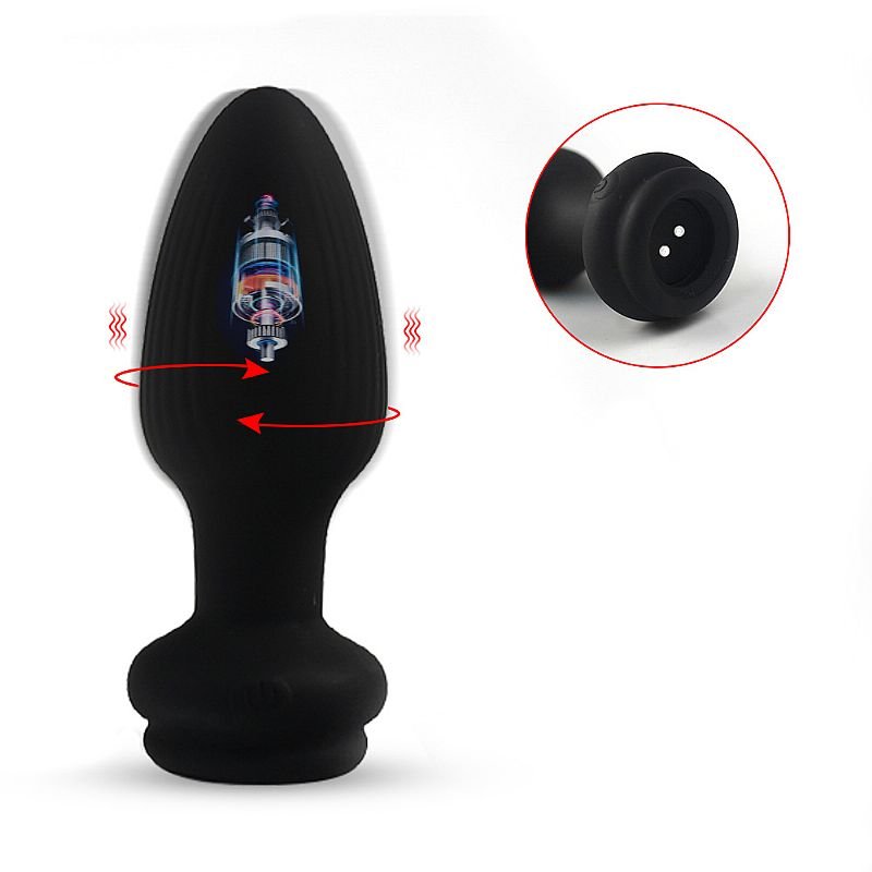 Plug Anal em Silicone - Rabo de Raposa com Rotação - 40 cm - via APP - Roxo