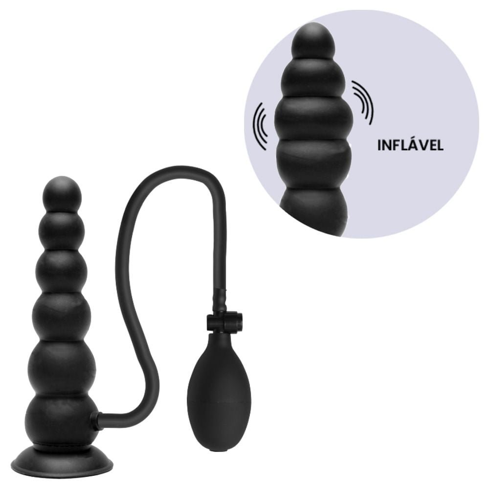 Plug Anal Escalonado Inflável 21 X 2,5cm Sexy Import
