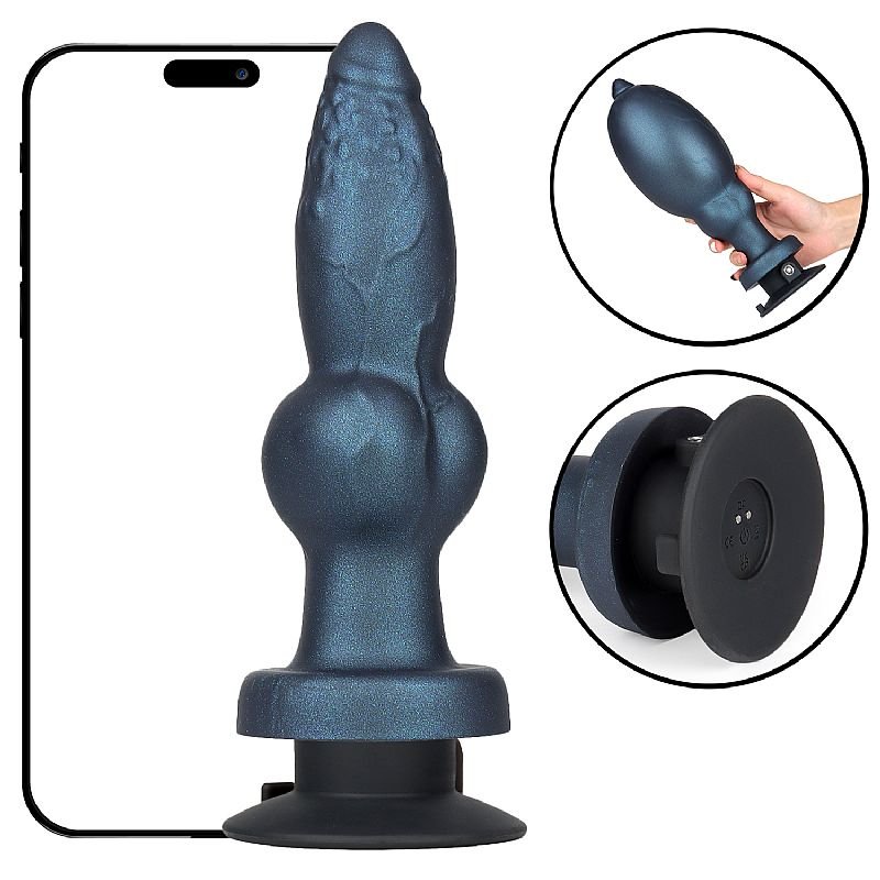 Plug Anal Escalonado Inflável com Vibração - 18,5 X 5,5 - À Longa distância App
