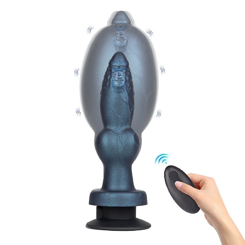 Plug Anal Escalonado Inflável com Vibração - 18,5 X 5,5 - À Longa distância App
