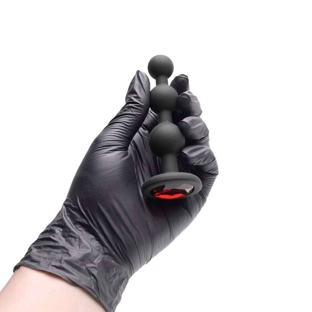 Plug Anal Escalonado Silicone Com Pedra Vipmix