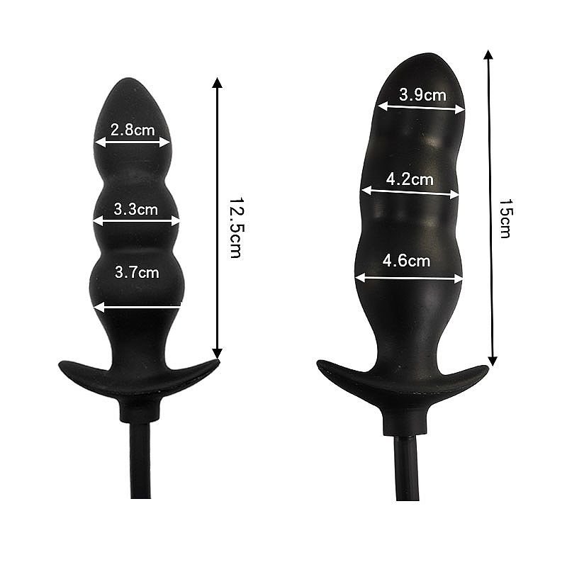 Plug Anal Escalonado - Silicone Inflável - 12.5 X 3.7