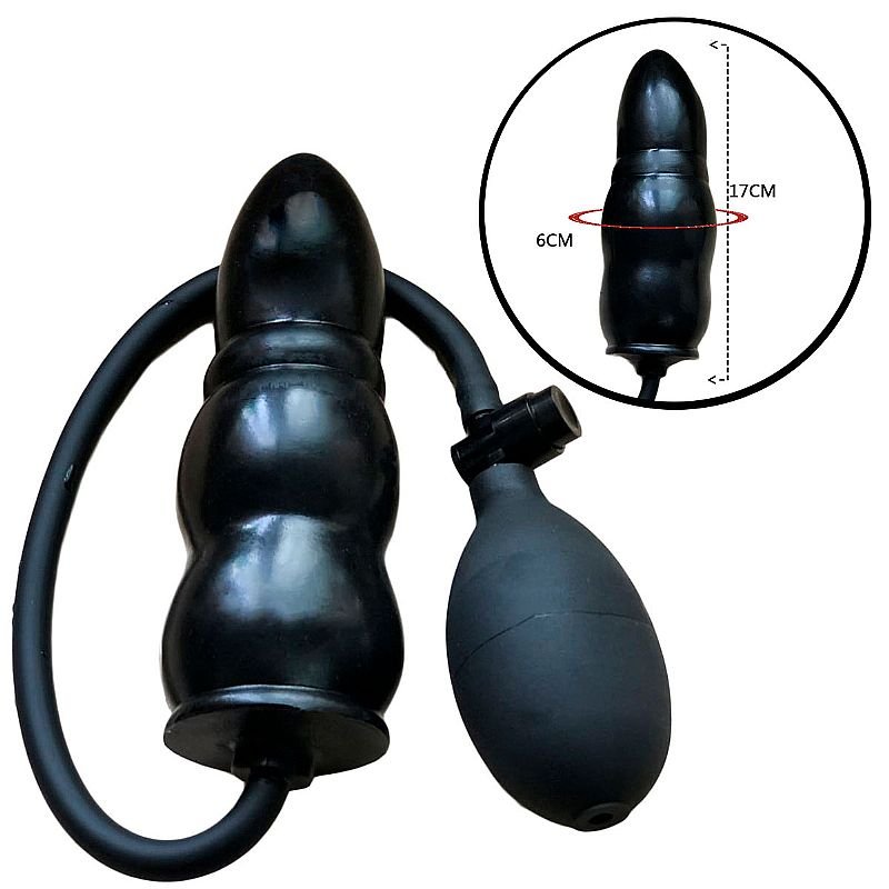 Plug Anal Escalonado - Silicone Inflável - 15.5 X 5.0