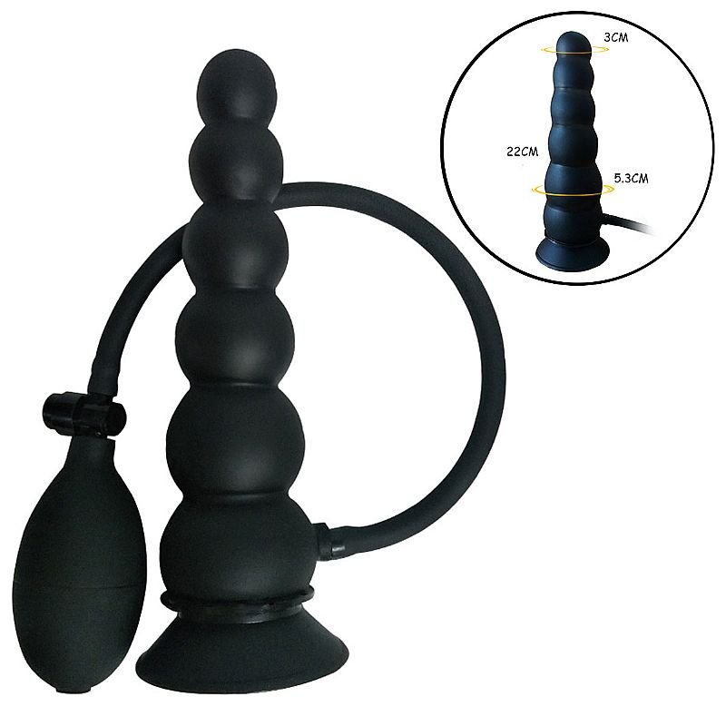 Plug Anal Escalonado - Silicone Inflável - 20.0 X 2,5