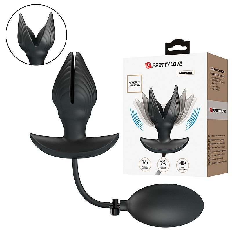 Plug Anal Inflável com Vibrador - Manson - Pretty Love