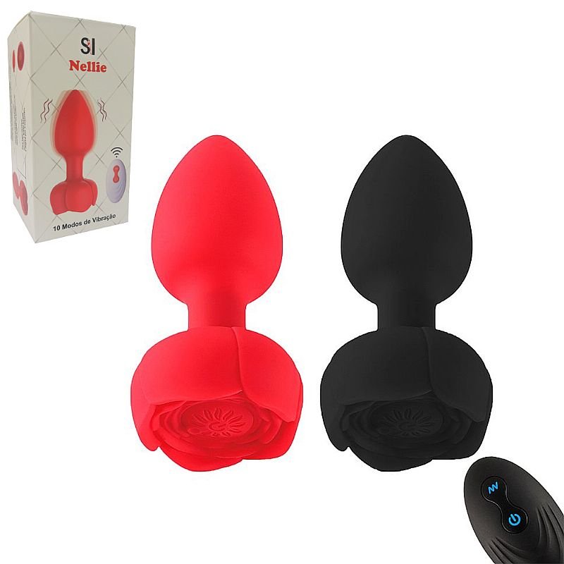 Plug anal Led em silicone com vibrador e Controle Remoto - Nellie