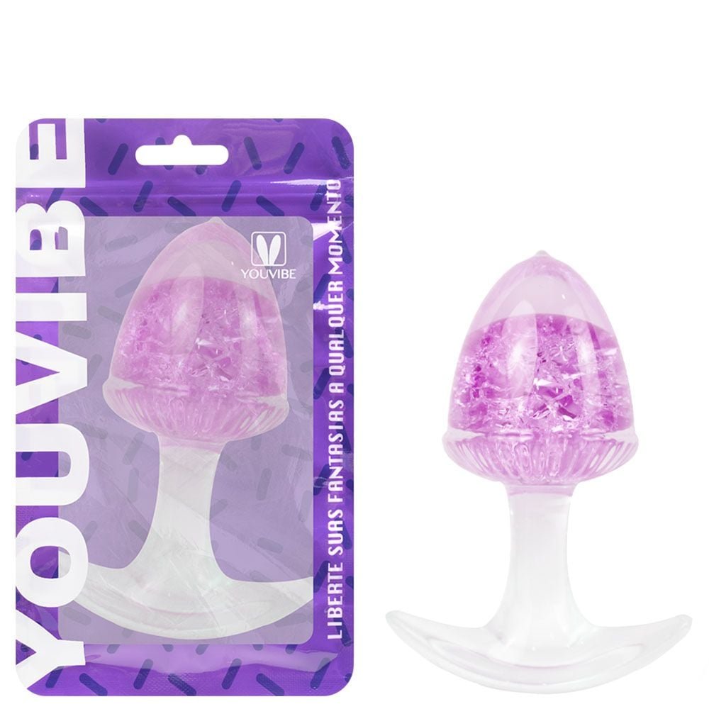 Plug Anal M Bolota Esfera Vidro 9,4 X 6,5cm Vipmix