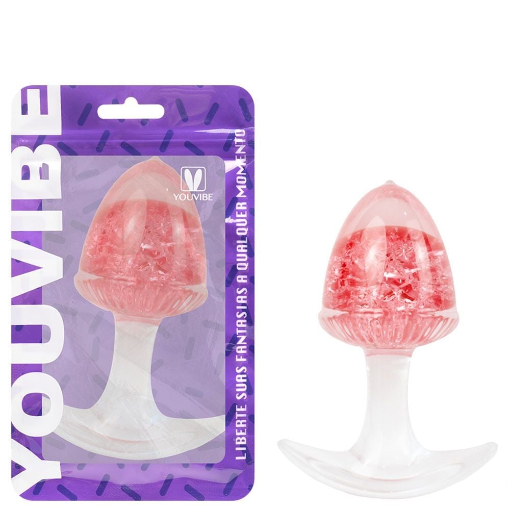 Plug Anal M Bolota Esfera Vidro 9,4 X 6,5cm Vipmix