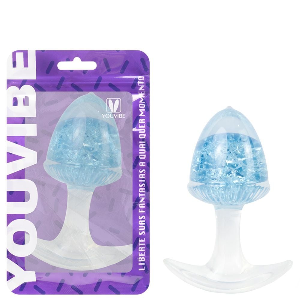Plug Anal M Bolota Esfera Vidro 9,4 X 6,5cm Vipmix