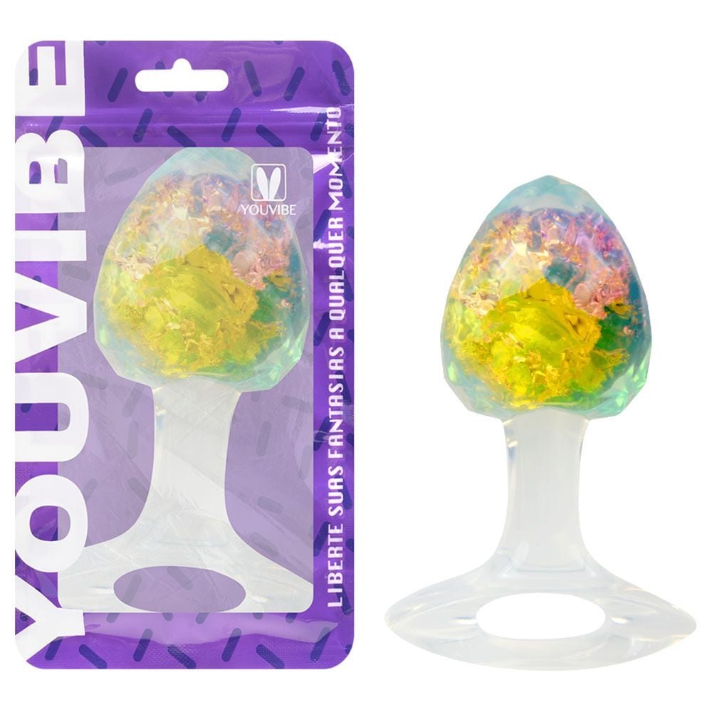 Plug Anal M Diamante Esfera Vidro 9,1 X 5,7cm Vipmix