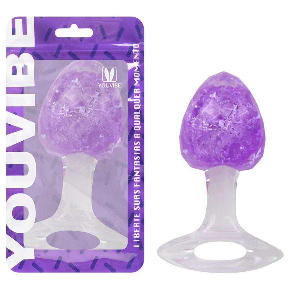 Plug Anal M Diamante Esfera Vidro 9,1 X 5,7cm Vipmix